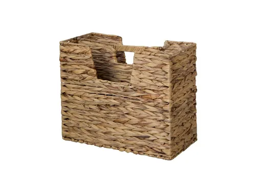 Homestyle4u Zeitungsständer aus Wasserhyazinthe - Robuster Magazinhalter mit 2 Fächern aus geflochtener Wasserhyazinthe. Ideal für Ordnung in jedem Raum, stabil und freistehend, mit praktischem Tragegriff.