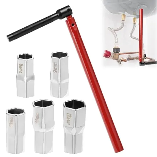 QWORK® Verstellbares Wasserhahn-Schlüsselset 8-13mm mit Steckdosen
