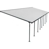Palram - Canopia Aluminium Terrassenüberdachung Feria | Anthrazit | 385x1212 cm - Außenanbau: Wartungsfreies Terrassendach aus robustem Aluminium und unzerbrechlichen Polycarbonat-Paneelen, bietet 100% UV-Schutz und flexible Montageoptionen.