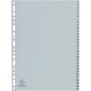 Binders A4 Trennblätter Polypropylen 13x100e 31 Positionen 1 bis 31 für Büroorga