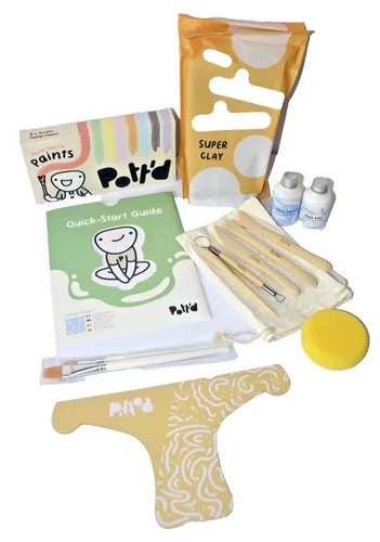 Produktbild POTT'D Ton Töpferset DIY Set für Anfänger für Zuhause Lufttrocknend Töpfern Neu
