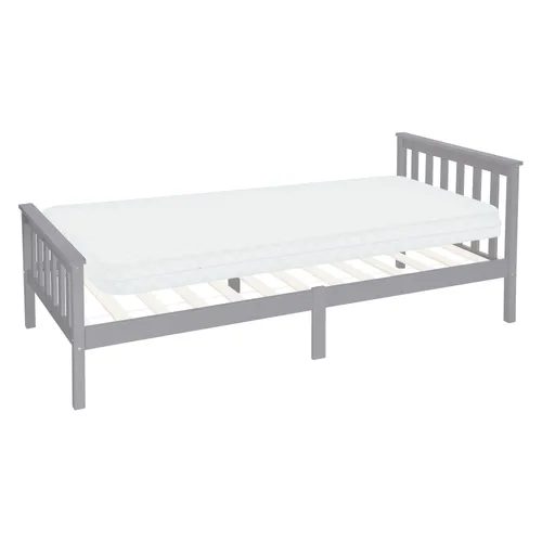 ML-Design Holzbett Kinderbett 90x200 cm Hellgrau mit Matratze - Kinderbett aus stabilem Kiefernholz mit abnehmbarer Kaltschaummatratze, ideal für gesunden Schlaf und Spielspaß. Einfacher Aufbau und pflegeleicht, perfekt für Kinderzimmer.
