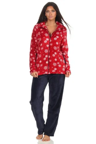 Normann Relaxanzug - Wunderschöner Damen Hausanzug aus Coralfleece - Hausanzug aus 100% Polyester, weich und bequem, ideal für gemütliche Winterabende mit stilvollem, winterlichem Design.