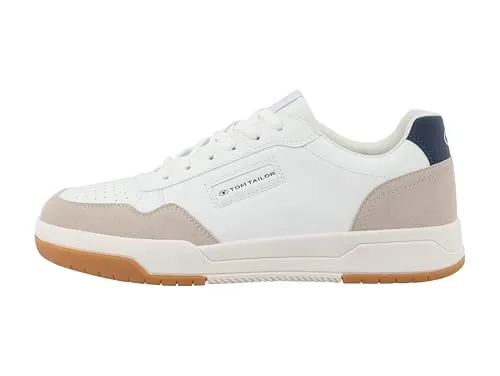 Tom Tailor Keilsneaker - Freizeitschuh mit Lochmuster in Gr. 44, weiß-beige - Stylische Sneaker aus Lederimitat, ideal für trendbewusste Looks und optimalen Komfort.