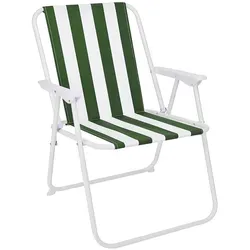 Campingstuhl Outdoor Klappstuhl Regiestuhl Grün/Weiß gestreift