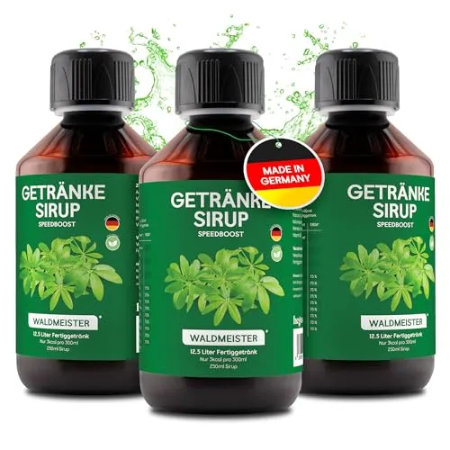 hCGC Immunsystem Sirup - SpeedBoost 3x 250ml, Vegan - Zuckerfreies Getränkekonzentrat für 12,5L Fertiggetränk - Fruchtsirup Immunsystem Booster mit Vitaminen & L-Carnitin | Waldmeister