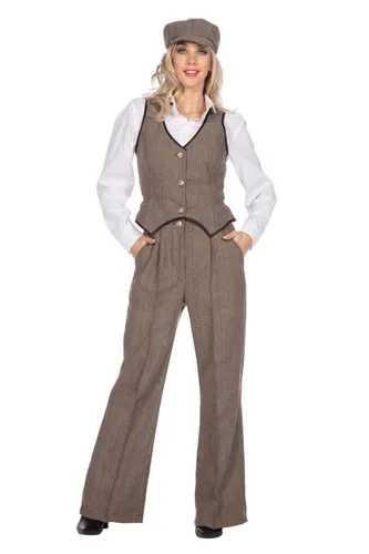 Wilbers Kostüm 20er Jahre Outfit 3-teilig braun Damen