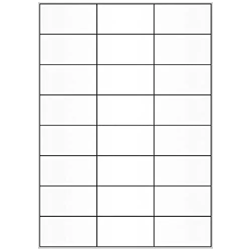 Wetterfeste Folienetiketten auf A4 Bogen, transparent - 70 x 37 mm - 2.400 Polyester Etiketten auf 100 Blatt, selbstklebende PET Aufkleber, matt