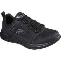 Skechers Track Knockhill Schwarze Ledersneaker Für Herren