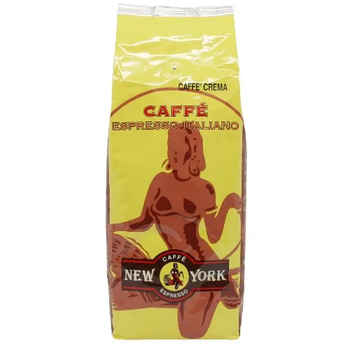 New York Supercrema 1000g Bohnen - Italienische Kaffeebohnen, ideal für Espresso-Liebhaber, ohne künstliche Aromen und mit einer ausgewogenen mittleren Röstung.