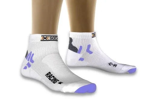 X-Socks Socken Bike Racing Lady - Weiß/Blaue Fahrradsocken für Damen Gr. 35/36 - Fahrradsocken für Damen, ideal für sportliche Aktivitäten, bieten optimalen Komfort und Atmungsaktivität während der Fahrt.