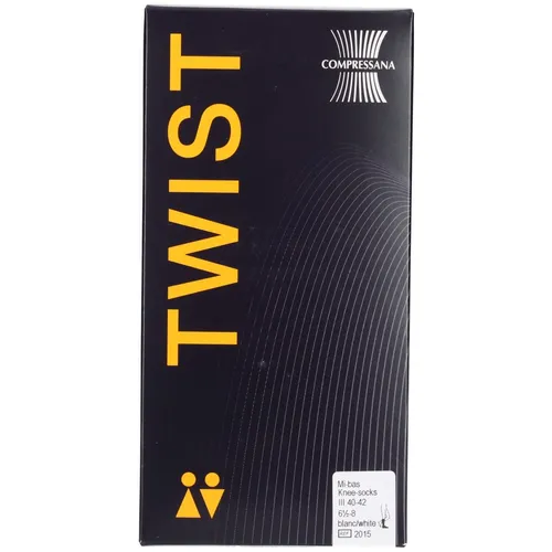 COMPRESSANA TWIST Stütz-Kniestrümpfe weiß III - Sportsocken mit optimaler Kompression für mehr Wohlbefinden, aus 58% Baumwolle für hohen Tragekomfort und ideal für aktive Tage.