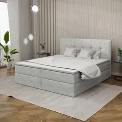 Boxspringbett HOLLY 140x200cm mit Bettkasten und Matratze von iMebel