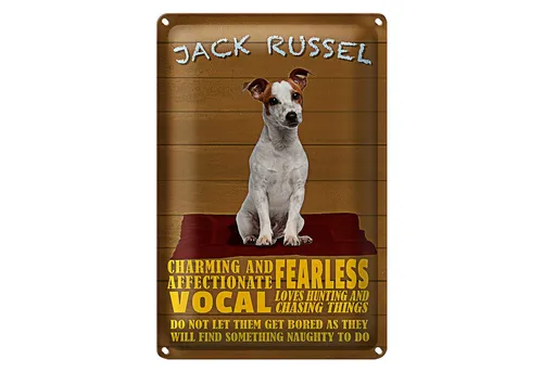 Roomando Metallschild Spruch 12x18cm Jack Russel Hund charming