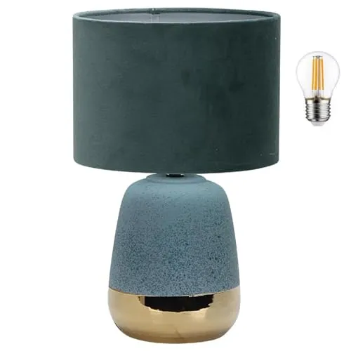 Luxus Tischlampe Barcelona - Blau - H35xØ22 - Armatur E27 - Keramik - Schlafzimmer - Wohnzimmer - Schreibtischlampe