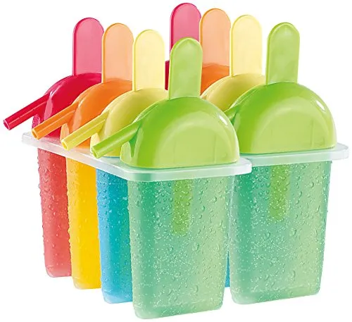 Rosenstein & Söhne Eisform: Form für 8 selbstgemachte Eis am Stiel mit Trinkhalm (Eis am Stiel selber machen Form, Wassereis selber machen, Joghurt Maker)