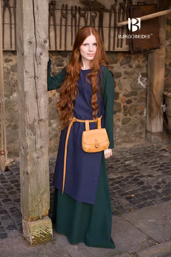 Burgschneider Überkleid Haithabu - Blau (XL) für Damen & Herren - Kostüm-Oberteile für Erwachsene, hochwertige Baumwolle für authentischen Mittelalter- und Fantasy-Look, ideal für LARP und Mittelalter-Events.