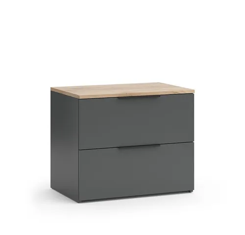 Vicco Kommode Wido, Anthrazit/Sonoma, 60 x 50 cm mit 2 Schubladen - Schubladenkommode mit 2 praktischen Schubladen, ideal für zusätzlichen Stauraum. Modernes Design in Anthrazit und Sonoma, perfekt für jeden Raum.