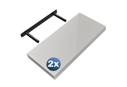 Casaria Wandregal, Weiß Hängeregal mit Halterung 15kg Tragkraft - Wandregal in Hochglanz Weiß, ideal für die Küche. Tragkraft von 15kg und modernes Design für stilvolle Aufbewahrung.