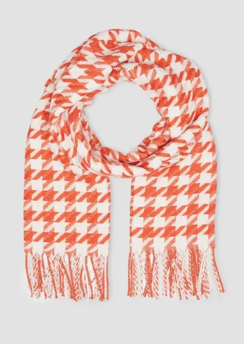 s.Oliver Halstuch Schal mit Hahnentritt-Muster und Fransen, Artwork