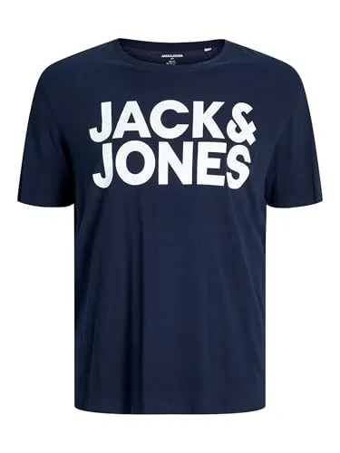 JACK & JONES Herren Rundhals T-Shirt JJECORP Logo - Regular Fit Plussize XXL-8XL, Größe:XXL, Farbe:Navy Blazer Play 4 12158505