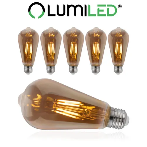 LUMILED 3x E27 LED Lampen G95 Vintage Glühbirne - Energiesparlampen mit 6W, ersetzt 50W, 420lm und 2200K warmweiß, ideal für stilvolle Raumbeleuchtung und bis zu 90% Energieeinsparung.