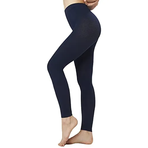 SOLIDEA Dame Leggings Long Vorbeugende Abgestufte Kompression (Dunkelblau, 46)
