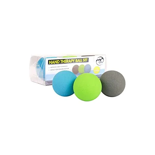 Fitness Mad Handtherapie-Bälle, Stressabbauball, Verbesserung der Handgriffkraft, 3er Set, Stärken, ideal für Spieler von Schlägersport und Reha