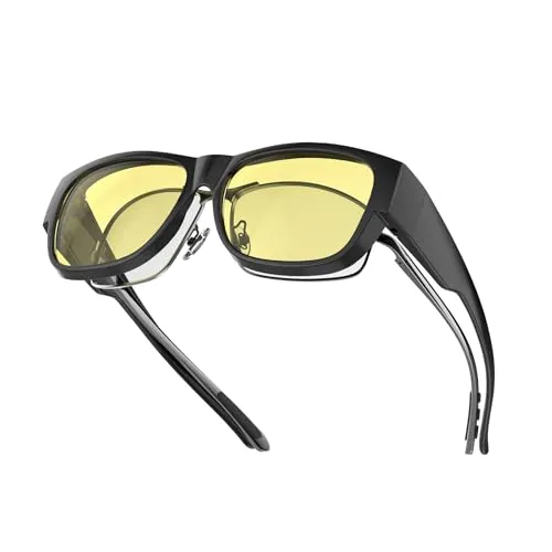 Goiteia Nachtfahrbrille über Korrekturbrille für Männer, Scheinwerfer-Brille für das Fahren in der Nacht Blendschutz