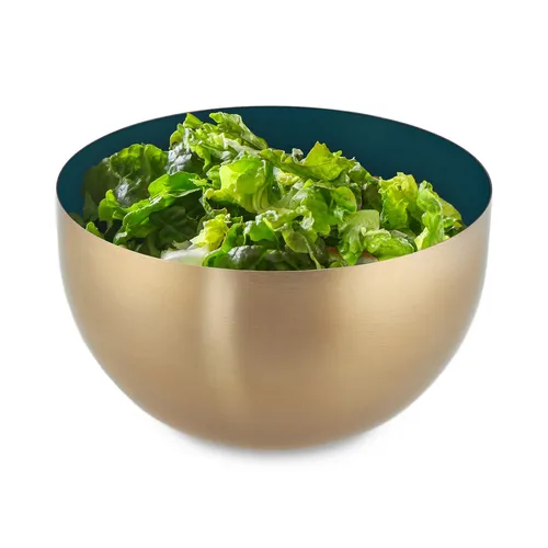 Salatschüssel Edelstahl Schüssel Salatschale grün/gold Küchenschüssel Set 4 x