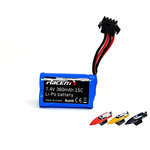 7.4V 360-mAh 2S Lithium-Ionen Akku, Li-Ion Akkupack Batterie SM-4P 4-poligem Stecker für RC ferngesteuerte RC Volantex Pro Vector SR28/30 Boote, v795-1-4 Modellreihe, Fahrzeug, Auto, Boat, Spielzeug