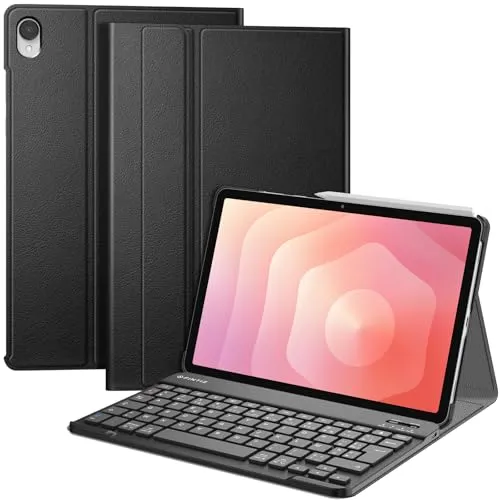 FINTIE Französische AZERTY-Tastatur für Samsung Galaxy Tab S11 11 Zoll 2025 (Modell: SM-X730/X736) – Kabellose Bluetooth-Tastatur, Schutzhülle mit verschiedenen Positionen, Schwarz