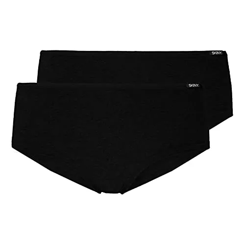 Skiny Damen Cotton Advantage Panties - Schwarz, 36 EU, Doppelpack aus weicher Baumwollqualität für höchsten Tragekomfort