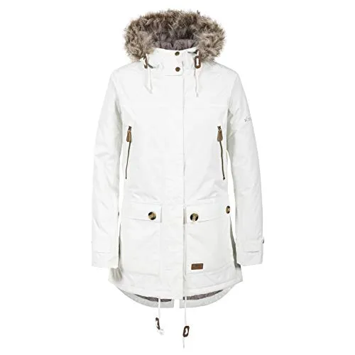 Trespass Damen CLEA wasserdichte Regenjacke - Ghost, XXL - Winterjacke mit 5.000mm Wasserdichtigkeit, winddichtem Design und verlängerter Kapuze für optimalen Schutz bei jedem Wetter.