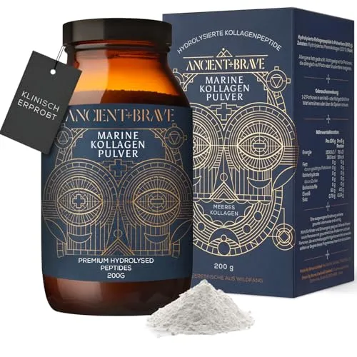 Ancient + Brave Wild Collagen 200g - Nachhaltiges marines Kollagenpulver - Kollagen-Präparate aus wild gefangenem Meeresfisch, ideal für Anti-Aging und Hautgesundheit. Unterstützt aktiv Lebensstile und Fastenprotokolle.