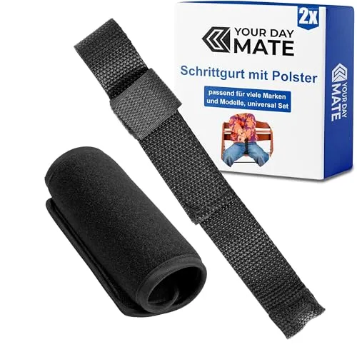 Schrittgurt mit Gurtpolster Set für Hochstuhl, 2 Pack, Schwarz