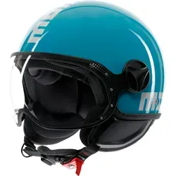 MOMO FGTR Classic Candy Jethelm, blau, Größe S - Motorradhelm mit ECE 2206 Zertifizierung, Anti-Diebstahl-Ring und mikrometrischer Schnalle für maximalen Komfort und Sicherheit.