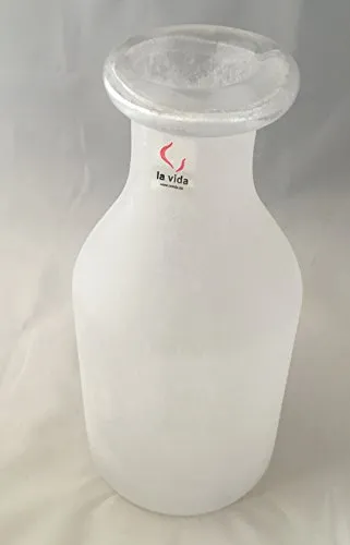 Glas Vase Frosty gefrostet weiß von La Vida von la vida