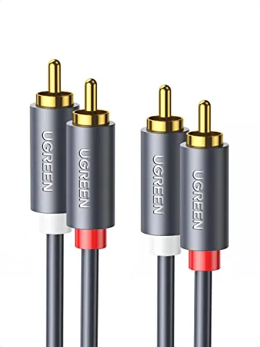 Ugreen Kabel 2rca Stereo 5 Meter Audio Video Kabel 2x Cinch Kabel Adapter Pc Tv, Grau