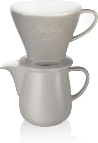 Melitta 6768456 Pour Over Set grau - Classic Edition - 1-Tassen-Kaffeemaschine für manuelle Kaffeezubereitung, ideal für individuellen Kaffeegenuss. Einfache Handhabung und Reinigung für perfekten Geschmack.