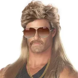 iZoeL Vokuhila Perücke Set für Herren – 80er Jahre Look - Bringen Sie die 80er zurück mit der iZoeL Vokuhila Perücke! Inklusive Sonnenbrille und Accessoires für ein authentisches Outfit. Ideal für Karneval, Halloween und mehr. Hergestellt aus hochwertigen Materialien für langanhaltenden Komfort.