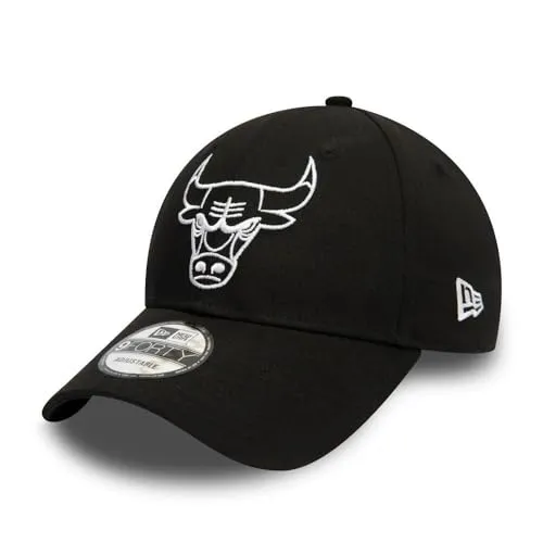 New Era Chicago Bulls NBA Essential Outline Cap - Verstellbare 9Forty in Schwarz - Hüte, Kappen & Mützen für Baseball-Fans | Stylische 9Forty Cap mit gebogenem Schirm und gesticktem Teamlogo, perfekt für Chicago Bulls Fans.