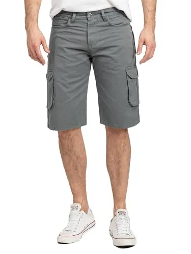 Rock Creek Herren Cargo Shorts H-378 - Bequeme Sommer Bermuda in Grau W31 - Herren-Shorts mit elastischem Bund und geräumigen Cargotaschen, ideal für heißen Sommertage und maximalen Komfort.