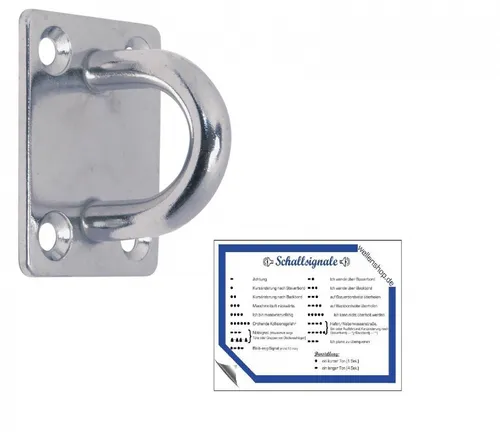Set 5x Augplatte Zurröse Zurring Bügelplatte 40x50mm Aufkleber Schallsignale