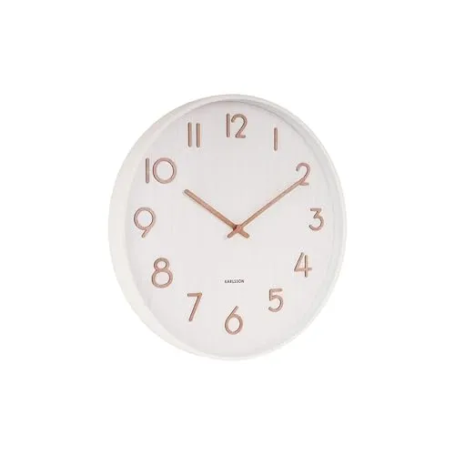 Karlsson Moderne Wanduhren KA5809WH, Weiß - Moderne Holz-Wanduhr in elegantem Weiß, Maße: 40 x 40 cm, perfektes Wohnaccessoire für stilbewusste Räume.