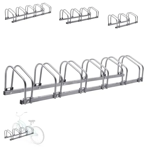 Arebos Fahrradständer für 6 Fahrräder | Robuster Mehrfachständer mit 21cm Radabstand