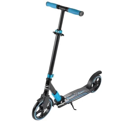 Bandits & Angels Kinderroller Black Racer 205 Blau ab 5 Jahren für Jungen und Mädchen – Roller für Kinder – zusammenklappbar – Verstellbarer Lenker – Roller mit Fußbremse