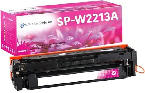 Schneider Printware Toner für HP 207A 207X W2213A Magenta - Kompatibler Toner für HP Color Laserjet Pro, mit recyceltem Originalchip für volle Druckqualität und keine Firmware-Probleme, ideal für sorgenfreies Drucken.