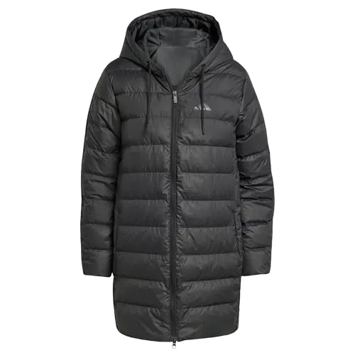 adidas Women's Essentials Climawarm Daunenparka mit Kapuze - Funktionsjacke mit 100 % recyceltem Polyester, ideal für kalte Tage dank 80 % Entendaunen und CLIMAWARM-Technologie für optimale Wärmeisolierung.