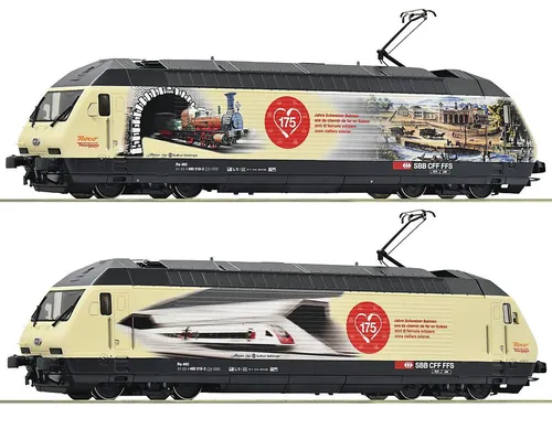 Roco 70677 H0 DC E-Lok 460 019-3 VI - 175 Jahre Schweizer Bahnen - Analog PluX22